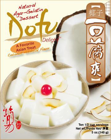 Jenyi Dofu Delight Instant Coconut Flavored Agar Tofu Mix Dessert | Chinese Pudding 5 Oz (140 g) - CoCo Island Mart