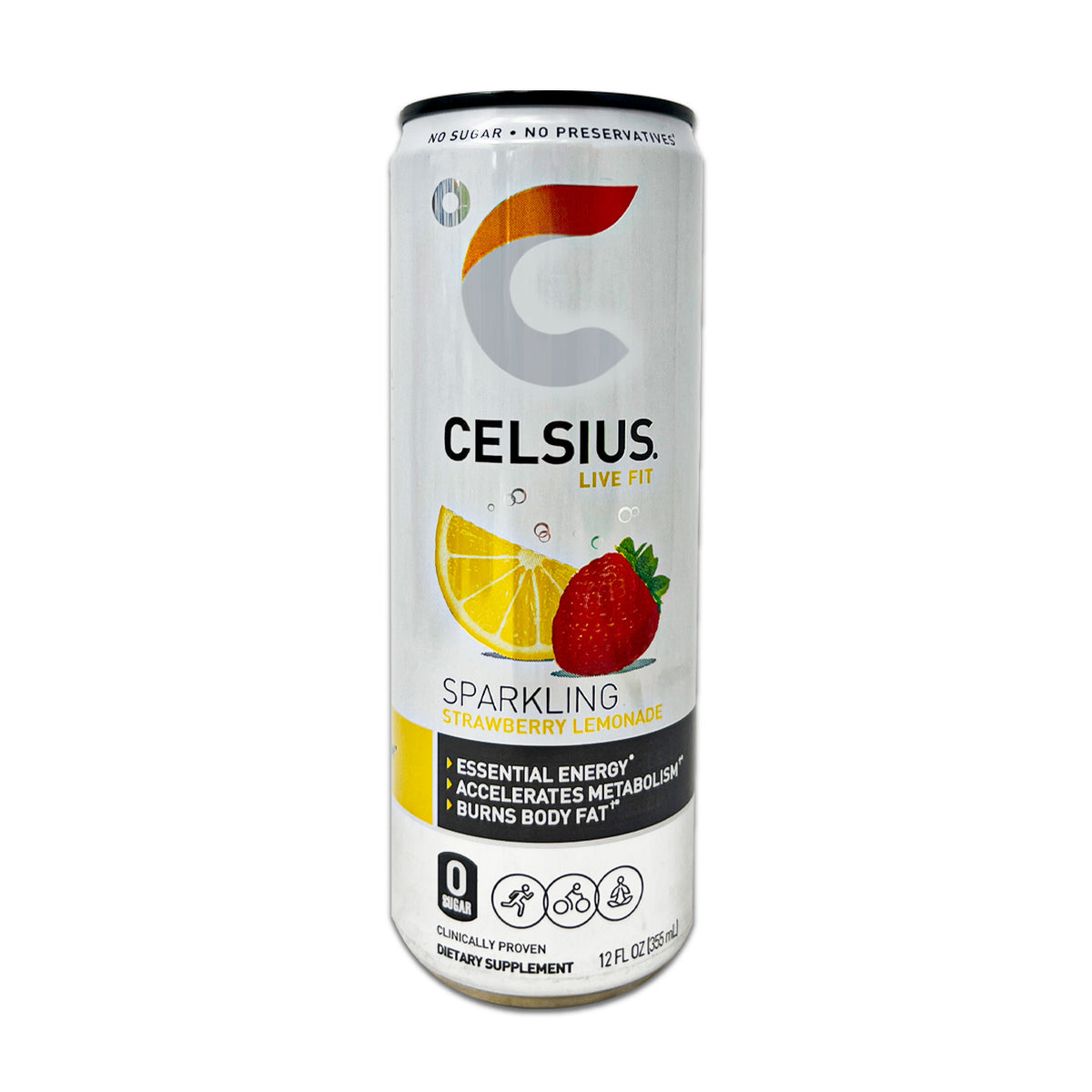 CELSIUS Energy Drink Sparkling Strawberry Lemonade, 355mL (12 fl oz