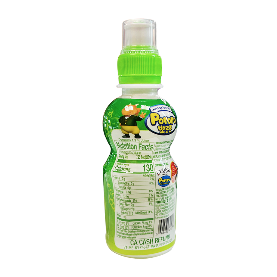 PALDO FUN & YUM Pororo Green Grape Flavor Juice Drink 7.95oz