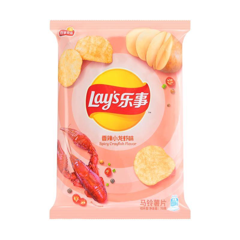 Lay's Spicy Crawfish Flavored Potato Chips 70 g - 乐事香辣小龙虾味 - CoCo Island Mart