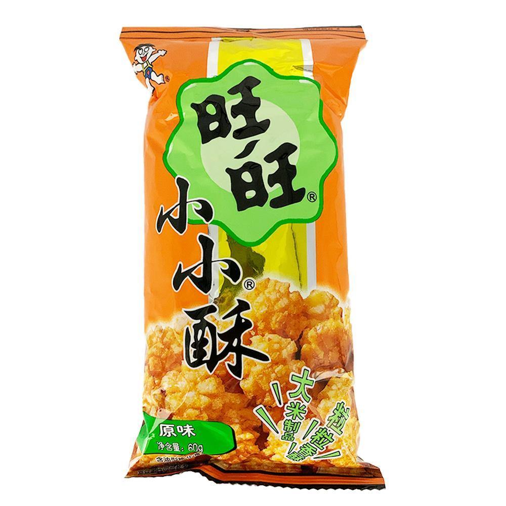 WANT-WANT Golden Crunch Japanese Rice Crackers Balls Original Flavor 5.64 Oz (160 g) - 台湾旺旺 小小酥 原味 量贩装 8包入 160g - CoCo Island Mart