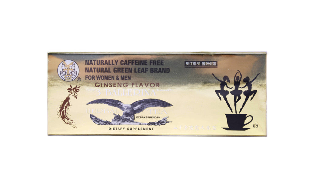 3 BALLERINA Herbal Tea Dieters Drink Extra Strength Ginseng Flavor 18 Tea Bags 1.88 Oz (53.88 g) - CoCo Island Mart