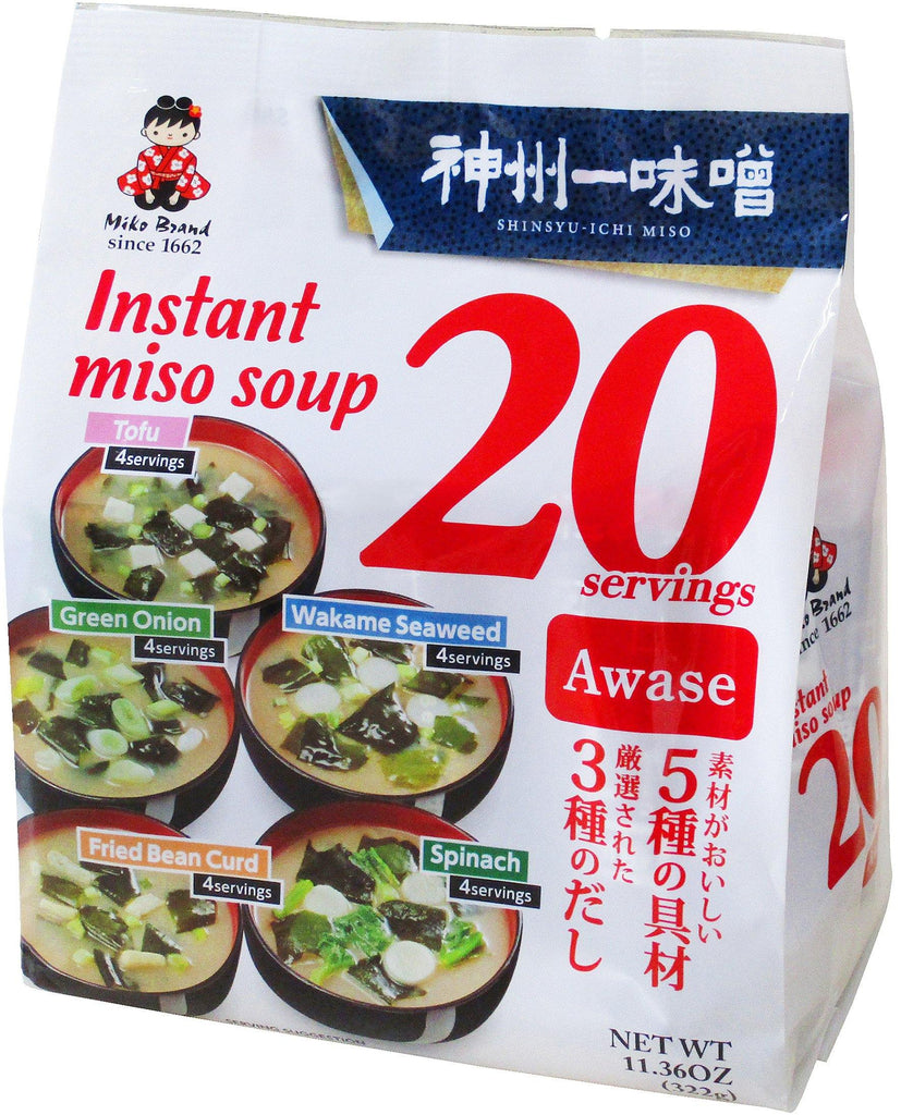 Miko Brand Instant Miso Soup 20 Servings Awase 11.36 Oz (322 g) - CoCo Island Mart