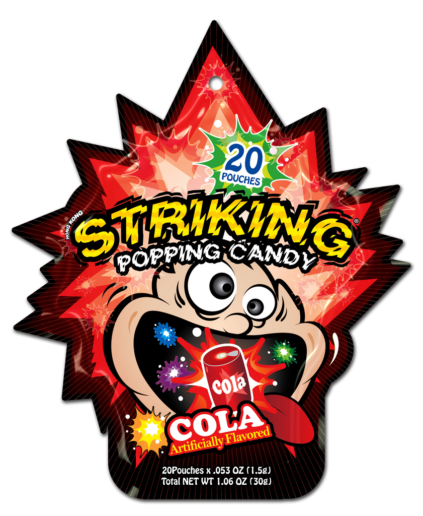 Hong Kong Striking Popping Candy Cola Flavor 20 Pouches 1.06 Oz (30 g) - CoCo Island Mart