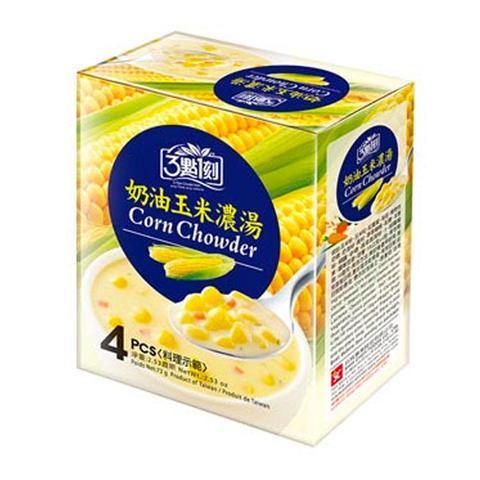 3:15PM Whole Sweet Corn Chowder Instant Soup 4 Packs 2.53 Oz (72 g) - 3点一刻奶油玉米浓汤 - CoCo Island Mart