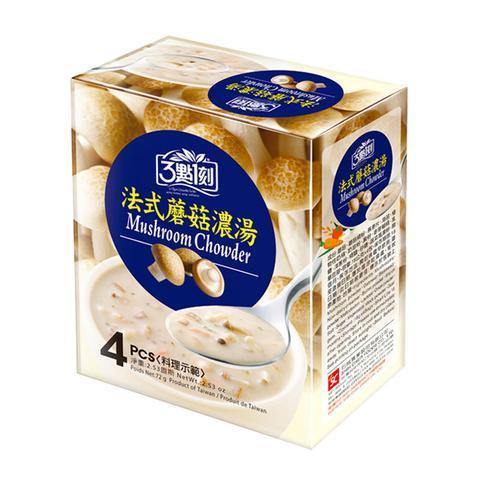 3:15PM Mushroom Chowder Instant Soup 4 Packs 2.53 Oz (72 g) - 3点一刻法式蘑菇浓汤 - CoCo Island Mart