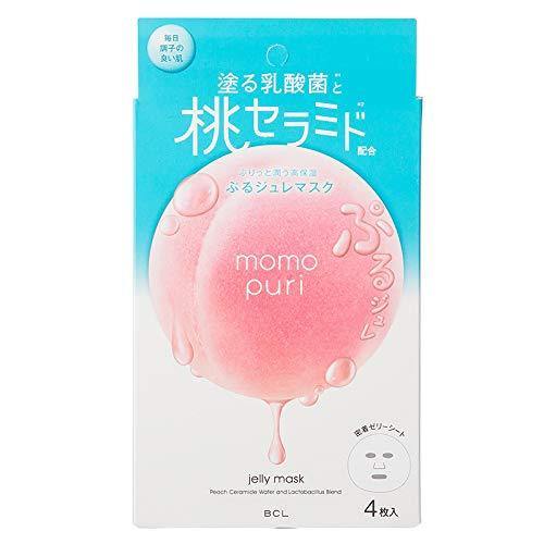 BCL Momo Puri Jelly Mask with Peach Ceramide Water and Lactobacillus Blend 4 Sheets - CoCo Island Mart