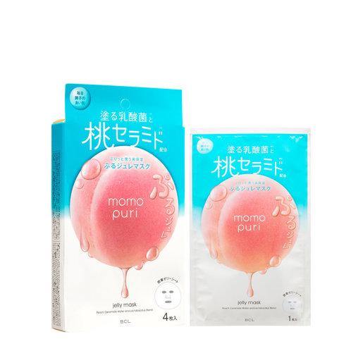 BCL Momo Puri Jelly Mask with Peach Ceramide Water and Lactobacillus Blend 4 Sheets - CoCo Island Mart