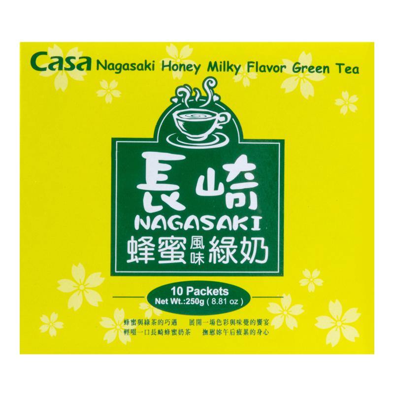 Casa Nagasaki Honey Milky Flavor Green Tea 10 Packets 8.81 Oz (250 g) - 台湾CASA卡萨 长崎蜂蜜绿奶奶茶 - CoCo Island Mart