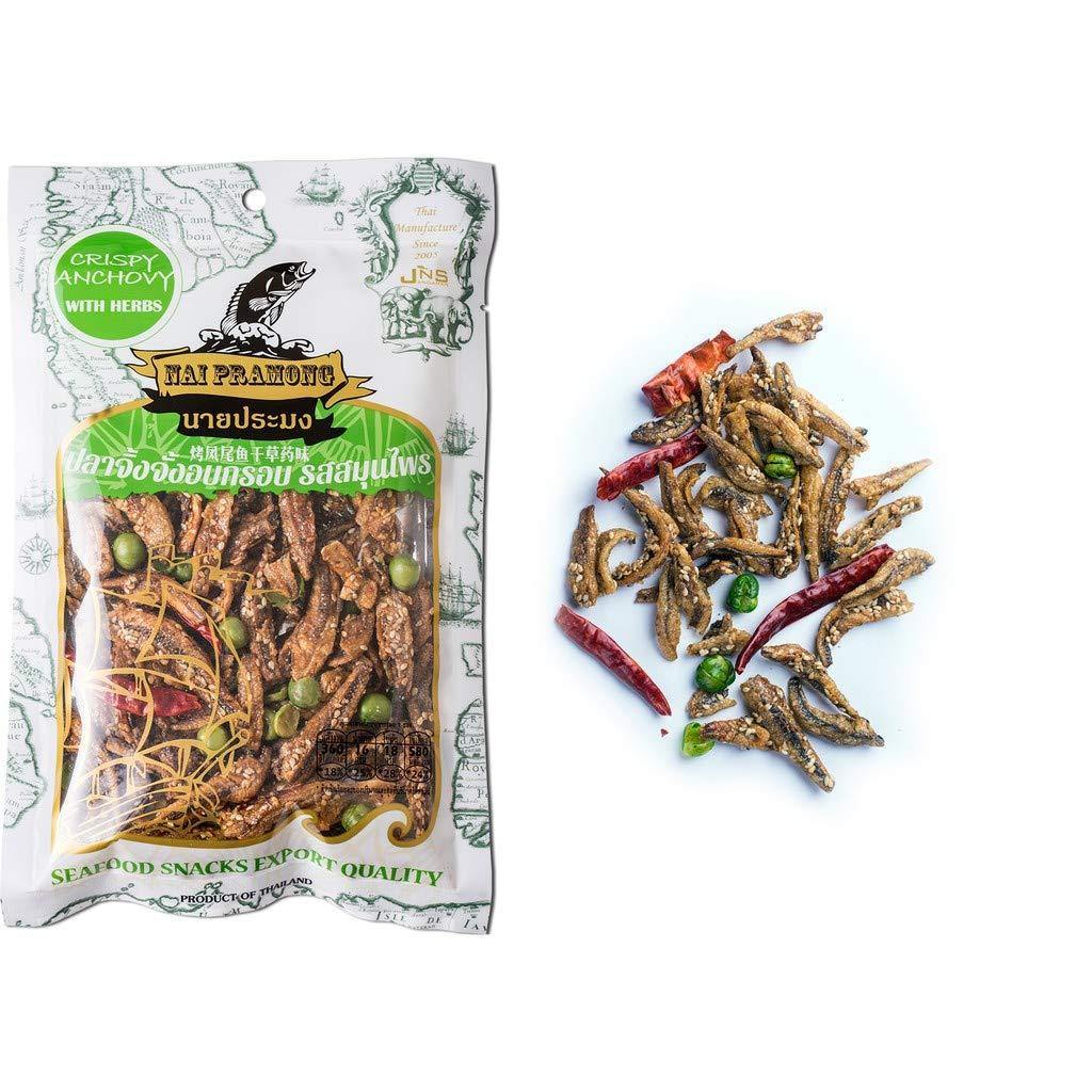 Nai Pramong Crispy Anchovy with Herbs 60 g - CoCo Island Mart