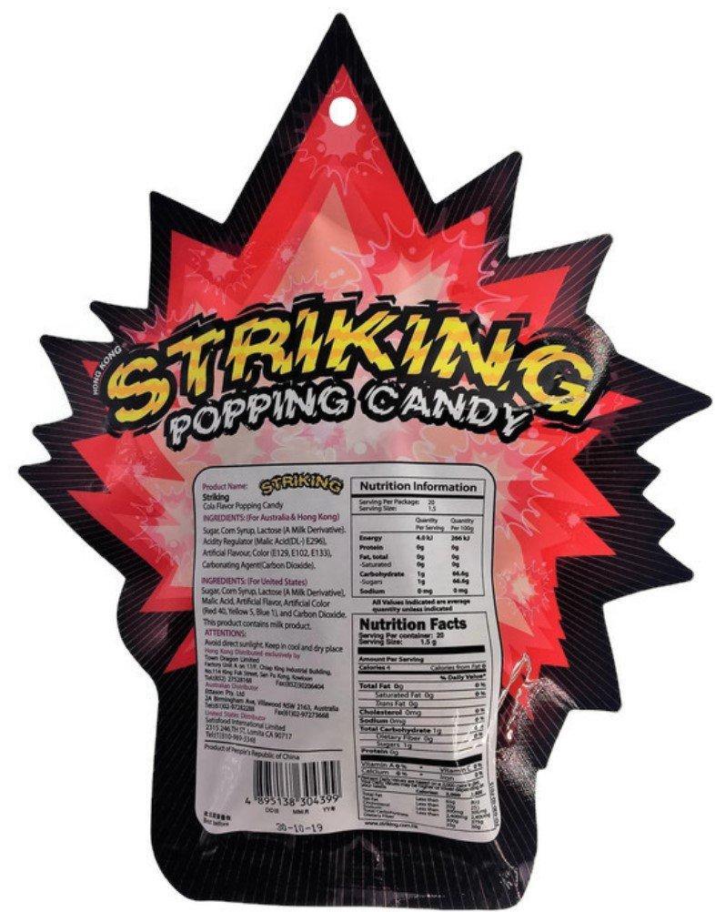 Hong Kong Striking Popping Candy Cola Flavor 20 Pouches 1.06 Oz (30 g) - CoCo Island Mart