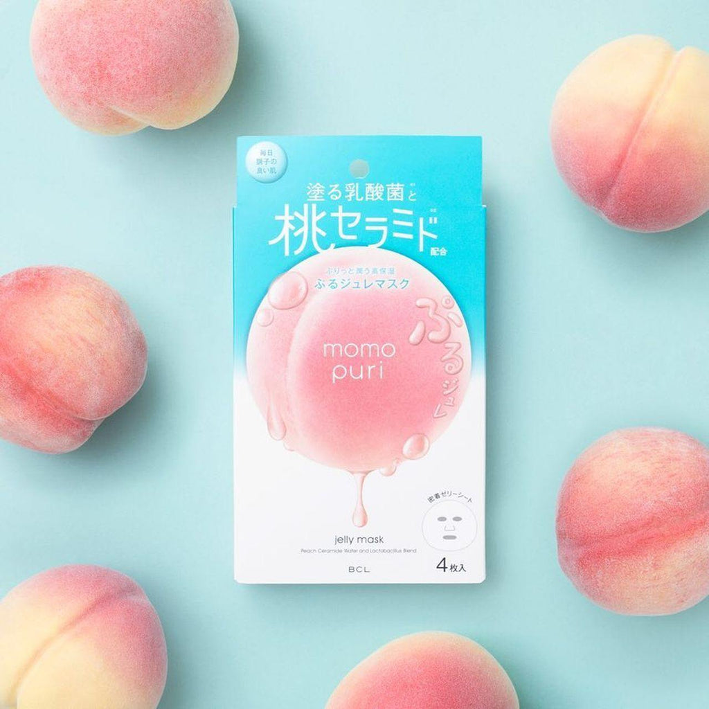 BCL Momo Puri Jelly Mask with Peach Ceramide Water and Lactobacillus Blend 4 Sheets - CoCo Island Mart