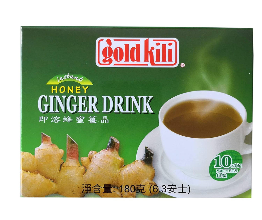 Gold Kili Instant Honey Ginger Tea 10 Sachets 6.3 Oz (180 g) - 金麒麟即溶蜂蜜姜晶 6.3 Oz - CoCo Island Mart