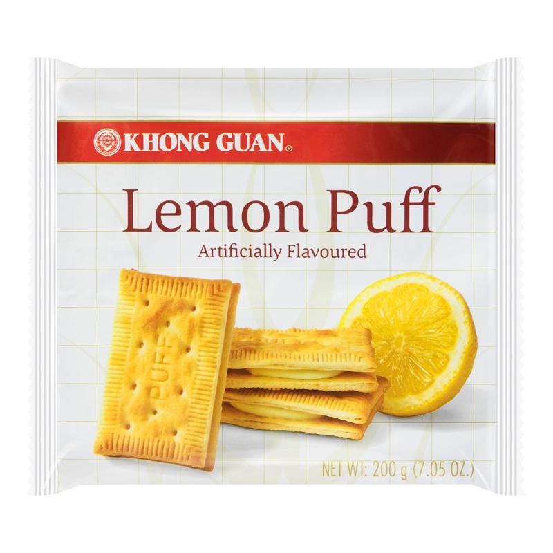 Khong Guan Lemon Puff Biscuits Cookies 7.05 Oz (200 g) -  檸檬味卜饼干 - CoCo Island Mart