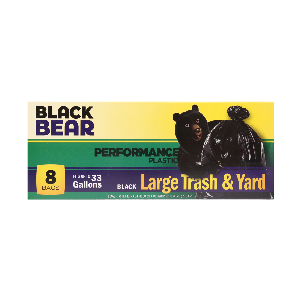 Black Bear Large Trash & Yard Black up to 33 gallons 8 Bags – CoCo