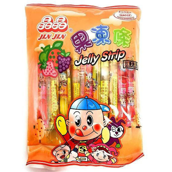 Jin Jin Jelly Strip (Jelly Filled Straws in Assorted Flavors) 14.7 Oz –  CoCo Island Mart