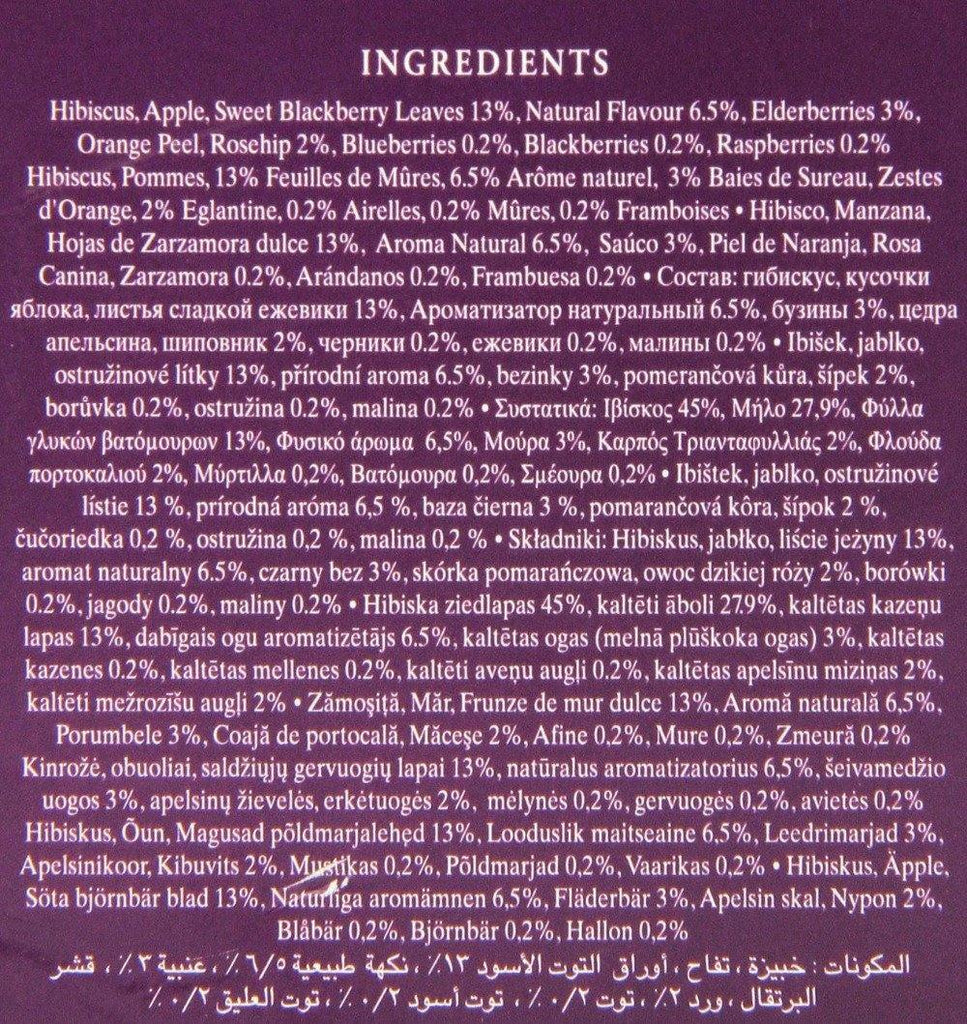 Ahmad Tea Mixed Berries & Hibiscus Herbal Tea 20 Tea Bags 1.40 Oz (40 g) - CoCo Island Mart