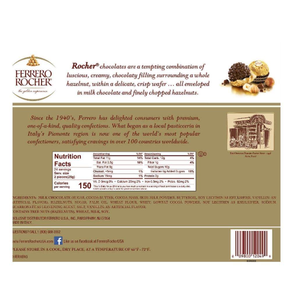 Ferrero Rocher Fine Hazelnut Chocolates 21.2 Oz (600 g) - CoCo Island Mart