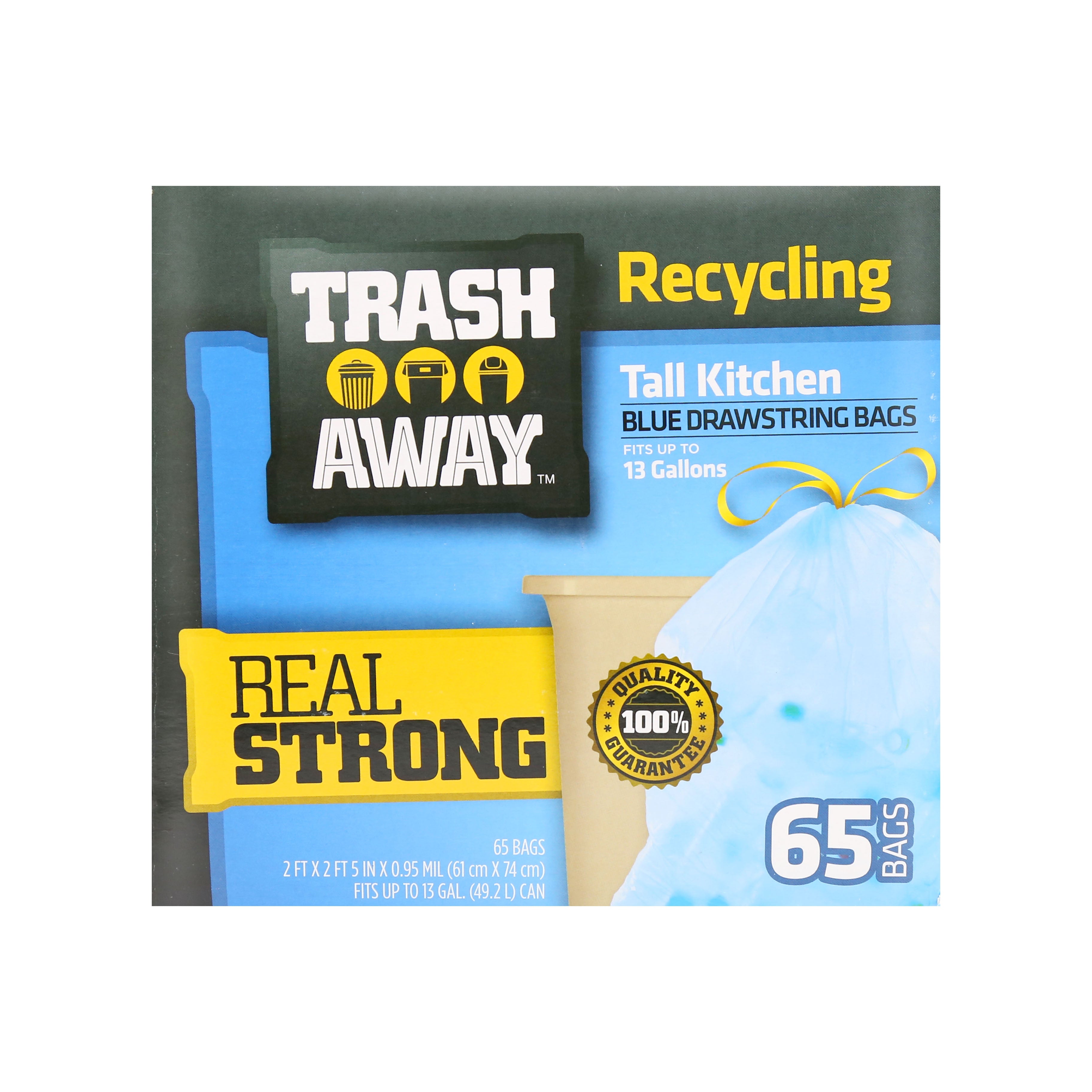 Recycling Large Trash Drawstring Blue Bags