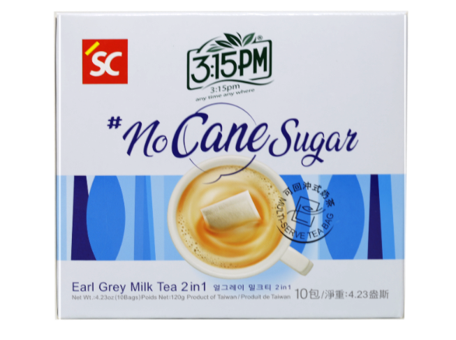 3:15PM No Added Sugar Earl Grey 2 in 1 Instant Taiwanese Milk Tea 10 Bags 4.23 Oz (120 g) - 3点一刻二合一少糖经典伯爵奶茶 - CoCo Island Mart