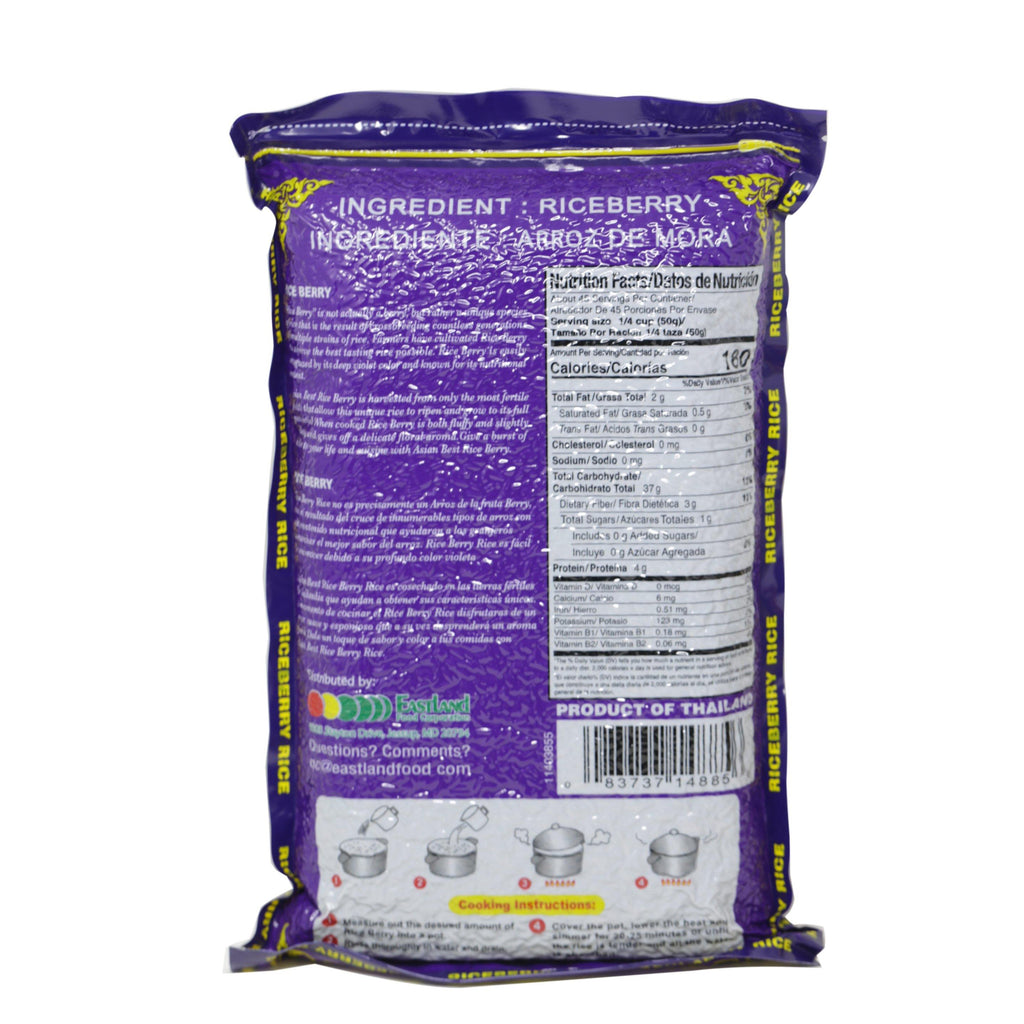 Asian Best Premium Quality Riceberry Rice | Gao Luc Tim 5 LB (2.27 Kg) - 紫玄米 - CoCo Island Mart