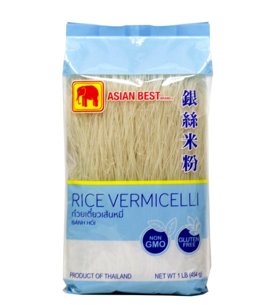 Asian Best Thai Dry Rice Vermicelli Noodles | Thin Rice Sticks | Banh Hoi 1LB (454 g) - 银丝米粉 - CoCo Island Mart