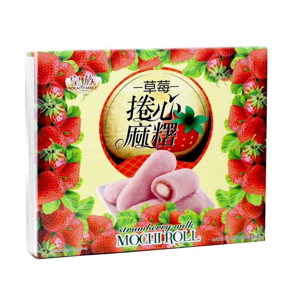 Royal Family Strawberry Milk Flavored Mochi Roll 10.6 Oz (300 g) - 皇族麻糬草莓味 10.6 Oz - CoCo Island Mart
