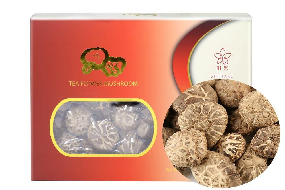 Shiitake Tea Flower Shiitake Mushroom 10.5 Oz (300 g) - 红叶茶花菇 300 g - CoCo Island Mart