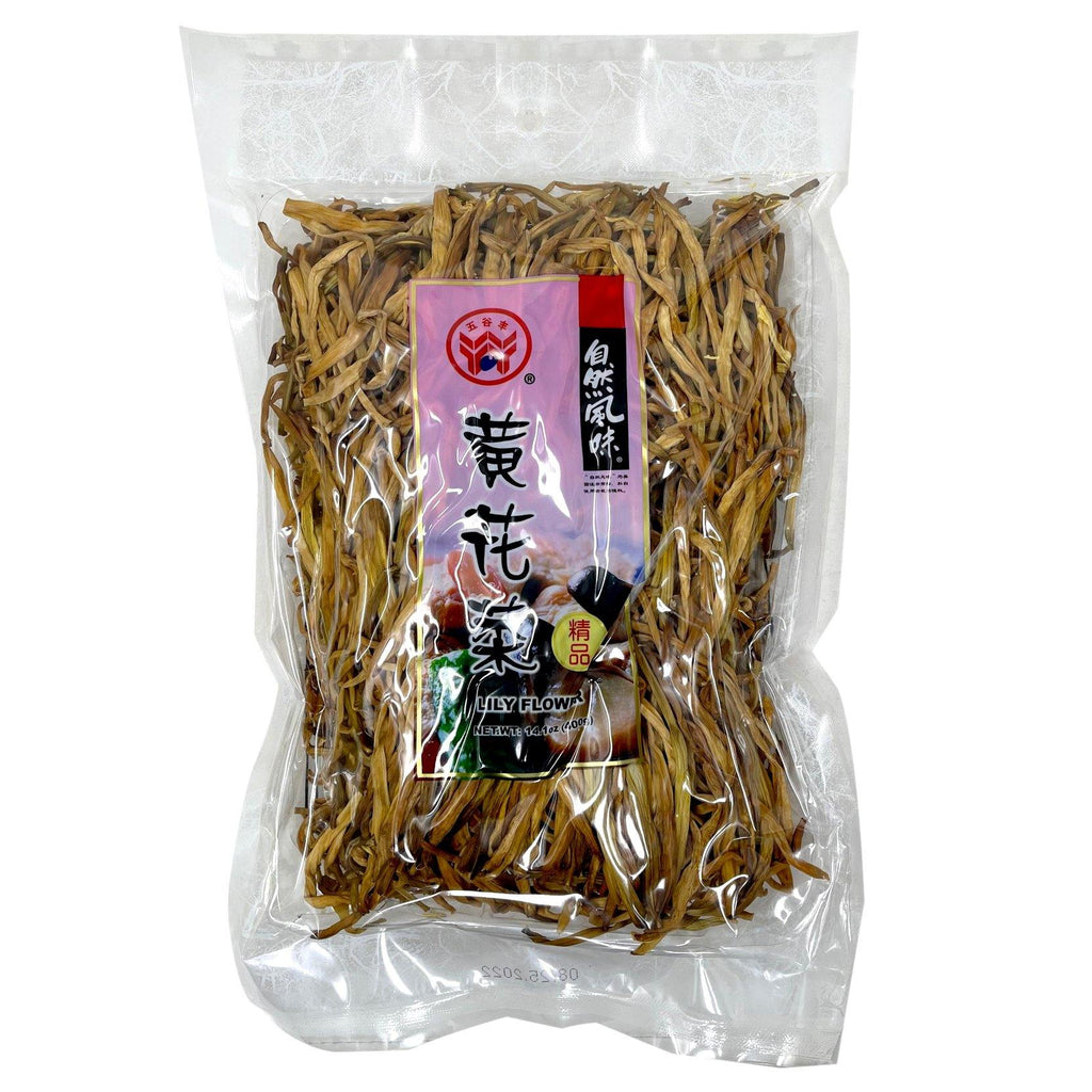 WuGuFeng Dried Lily Flower 14.1 Oz (400 g) - 五谷丰 黄花菜 自然风味 400 克 - CoCo Island Mart