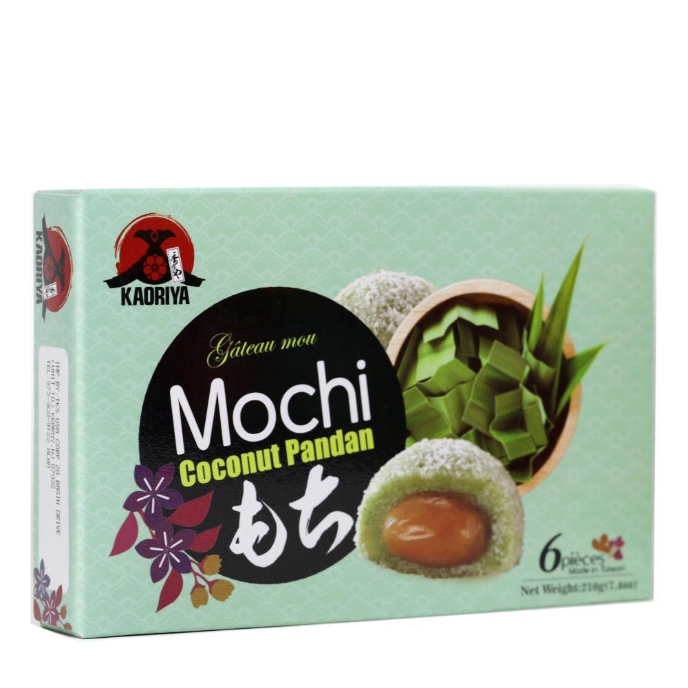 Kaoriya Mochi Coconut Pandan Flavor (6 Pieces) 7.4 Oz (210 g) - CoCo Island Mart