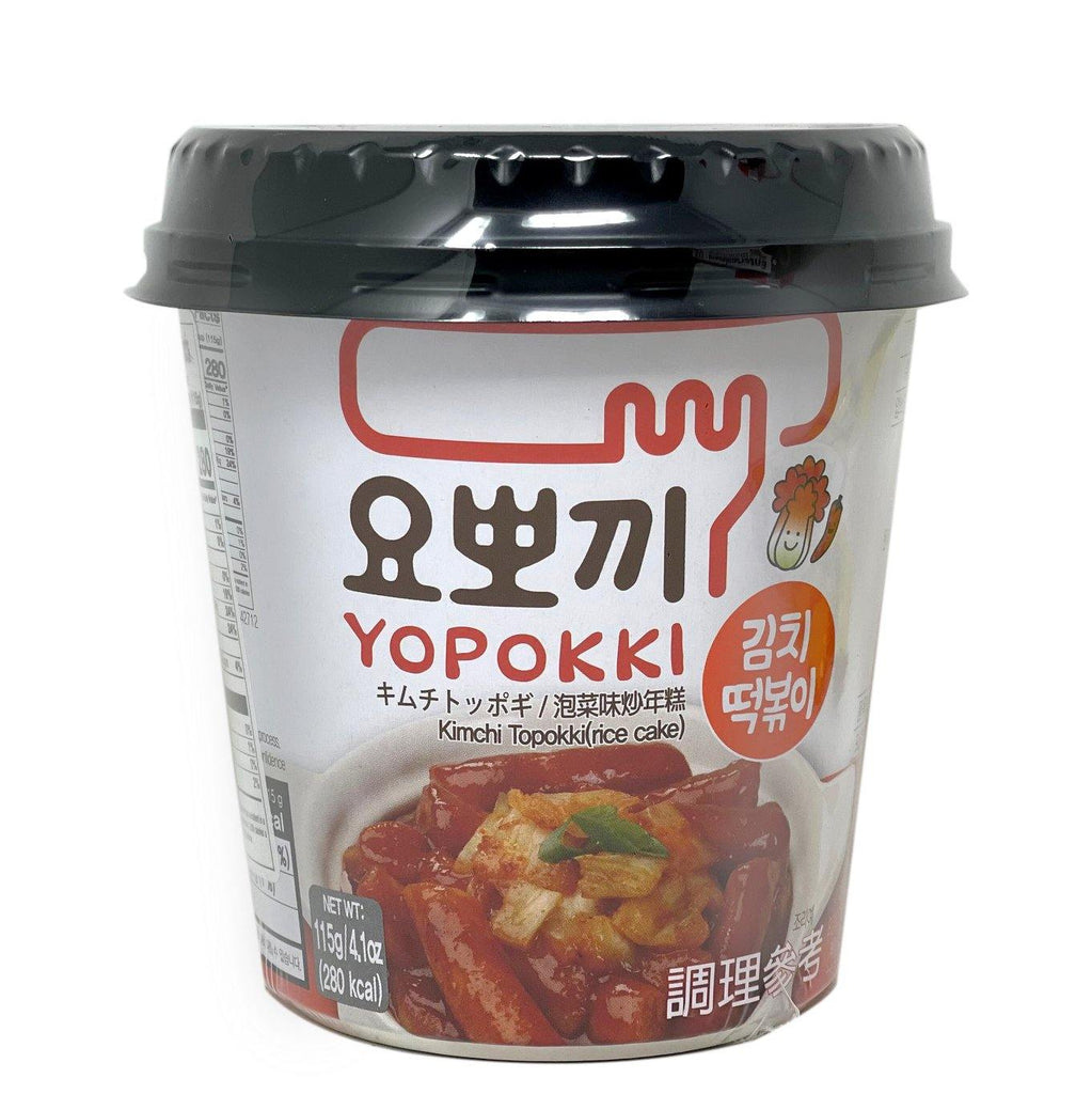 YOPOKKI Instant Korean Rice Cakes Kimchi Flavor | Topokki Cup 4.1 Oz (115 g) - CoCo Island Mart