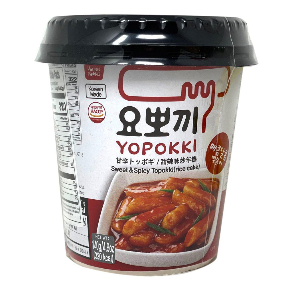 YOPOKKI Instant Korean Rice Cake Sweet and Spicy Flavor Cup | Topokki 4.2 Oz (118 g) - CoCo Island Mart