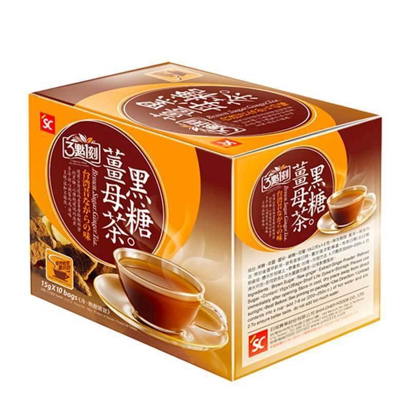 3:15PM Instant Brown Sugar Ginger Tea 10 Bags 5.3 Oz (150 g) - 3点一刻姜母黑糖茶 - CoCo Island Mart