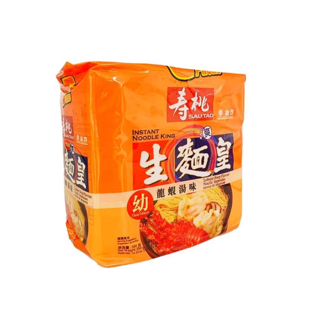 Sautao Instant Noodle King Lobster Soup Flavor | Instant Lobster Thin Ramen Noodles Soup 5 PACKS 12.35 Oz (350 g) - 寿桃生面皇龙虾汤味 - CoCo Island Mart