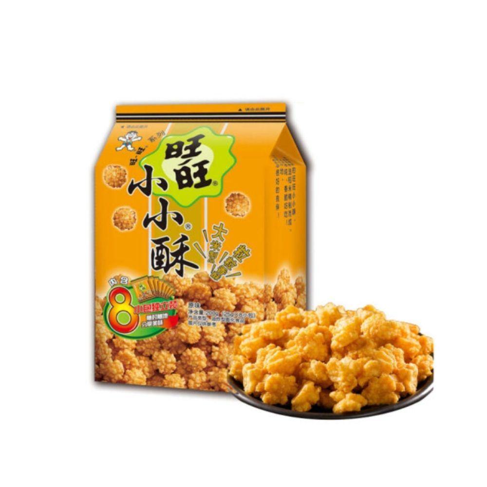 WANT-WANT Golden Crunch Japanese Rice Crackers Balls Original Flavor 5.64 Oz (160 g) - 台湾旺旺 小小酥 原味 量贩装 8包入 160g - CoCo Island Mart