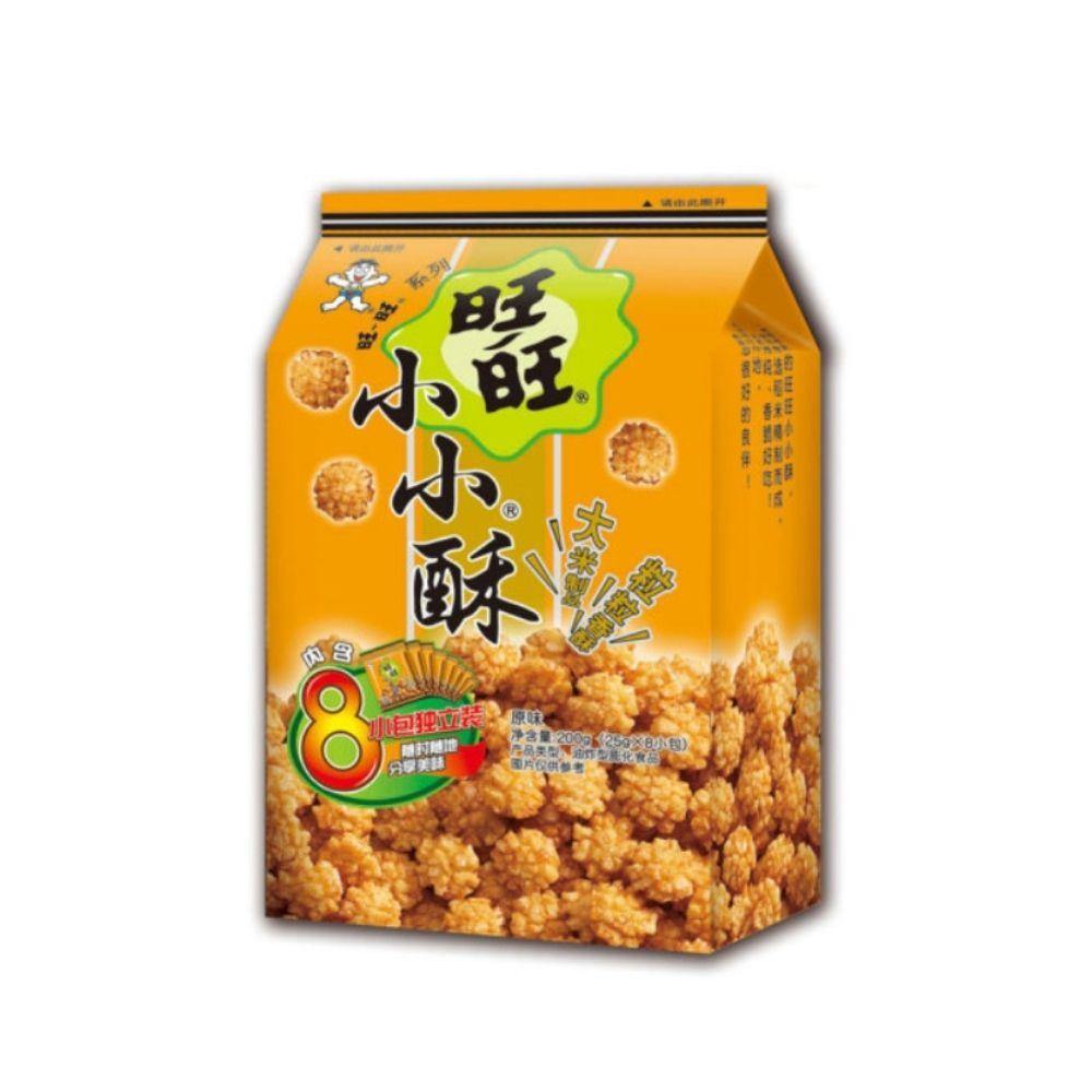 WANT-WANT Golden Crunch Japanese Rice Crackers Balls Original Flavor 5.64 Oz (160 g) - 台湾旺旺 小小酥 原味 量贩装 8包入 160g - CoCo Island Mart