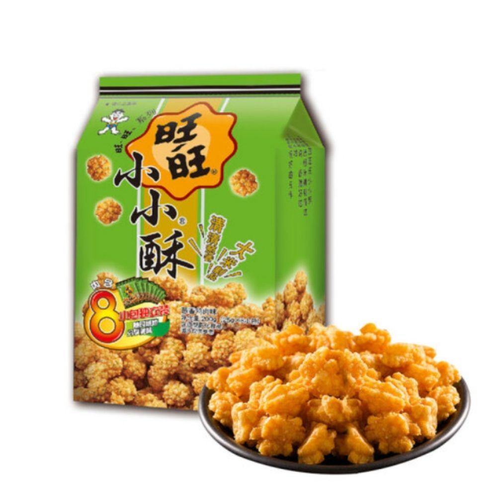WANT-WANT Golden Crunch Japanese Rice Crackers Balls Chicken Flavor 5.64 Oz (160 g) - 台湾旺旺 小小酥 葱香鸡肉味 量贩装 8包入 160g - CoCo Island Mart