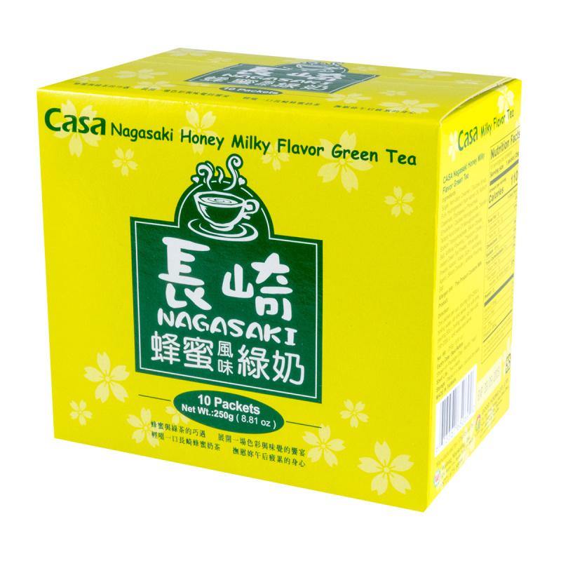 Casa Nagasaki Honey Milky Flavor Green Tea 10 Packets 8.81 Oz (250 g) - 台湾CASA卡萨 长崎蜂蜜绿奶奶茶 - CoCo Island Mart