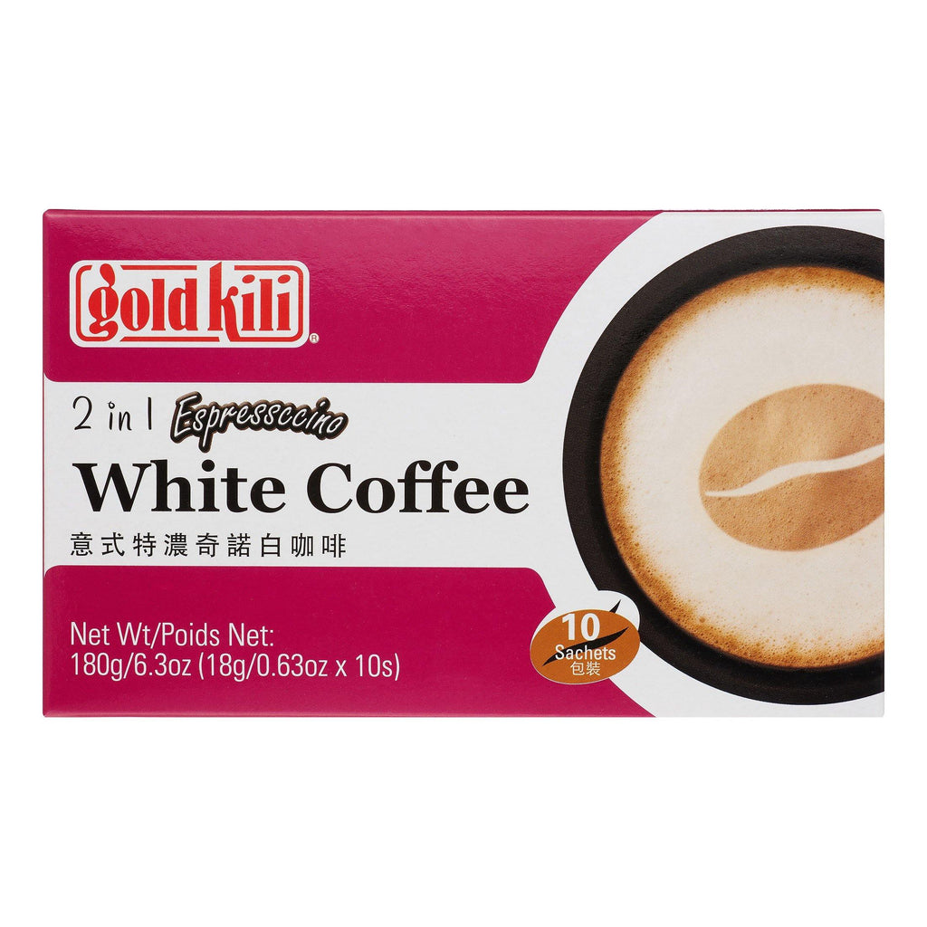 Gold Kili 2 in 1 Espressccino White Coffee 6.3 Oz (180 g) - 金麒麟2in1意式特濃奇諾白咖啡10包入6.3 Oz - CoCo Island Mart