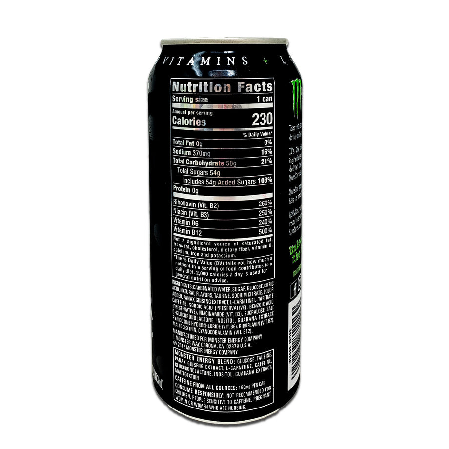 monsters nutritional info Original Green MONSTER ENERGY Drink, 16 fl oz – CoCo Island Mart