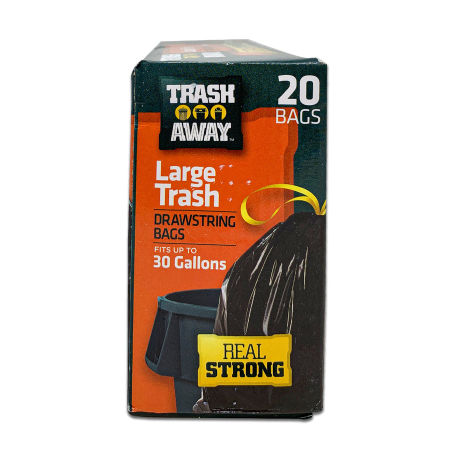 TRASH AWAY, 100% Quality Guarantee Drawstring Super Strength 30 Gallon –  CoCo Fresh Mart