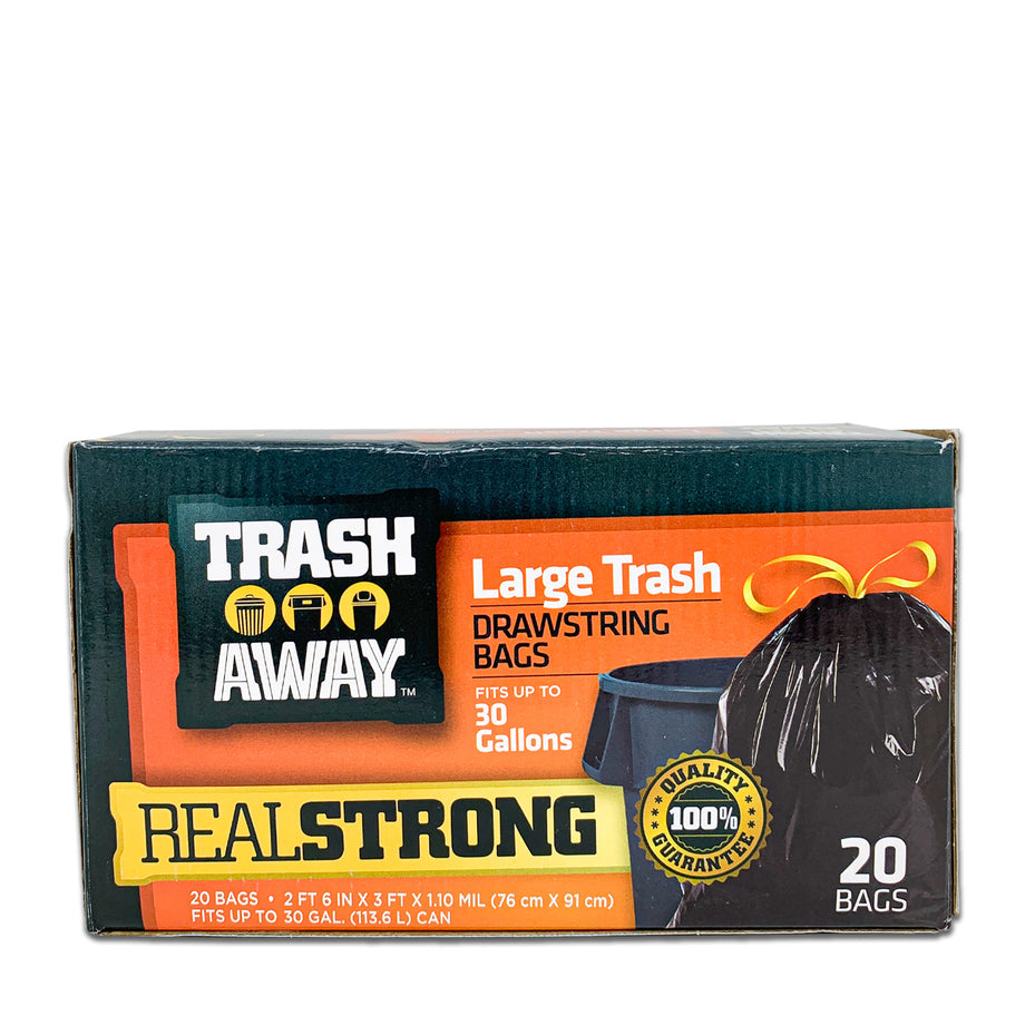 Hefty Ultra Strong Trash Bags, Drawstring, Multipurpose, 30 Gallon, Large - 20 bags