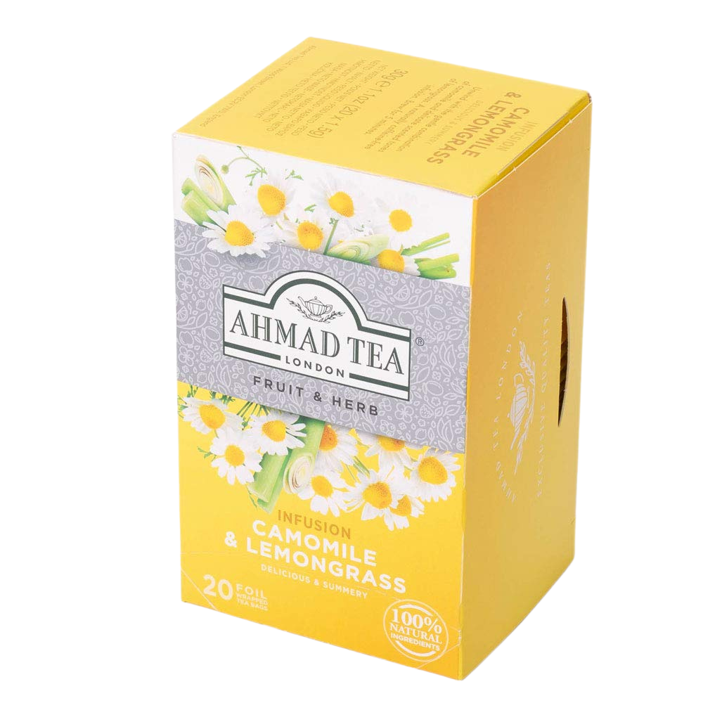 Ahmad Tea Infusion Camomile & Lemongrass Tea 20 Foil Wrapped Tea Bags 1.10 Oz (30 g) - CoCo Island Mart