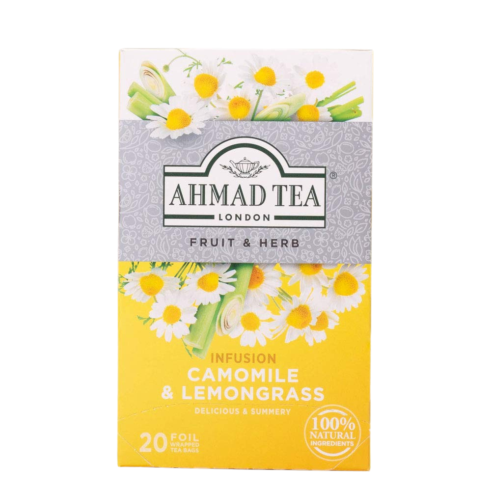Ahmad Tea Infusion Camomile & Lemongrass Tea 20 Foil Wrapped Tea Bags 1.10 Oz (30 g) - CoCo Island Mart