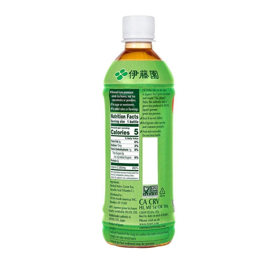 ITO EN Unsweetened Green Tea | Oi Ocha 16.9 FL Oz (500 mL) - 绿茶 16.9 FL - CoCo Island Mart